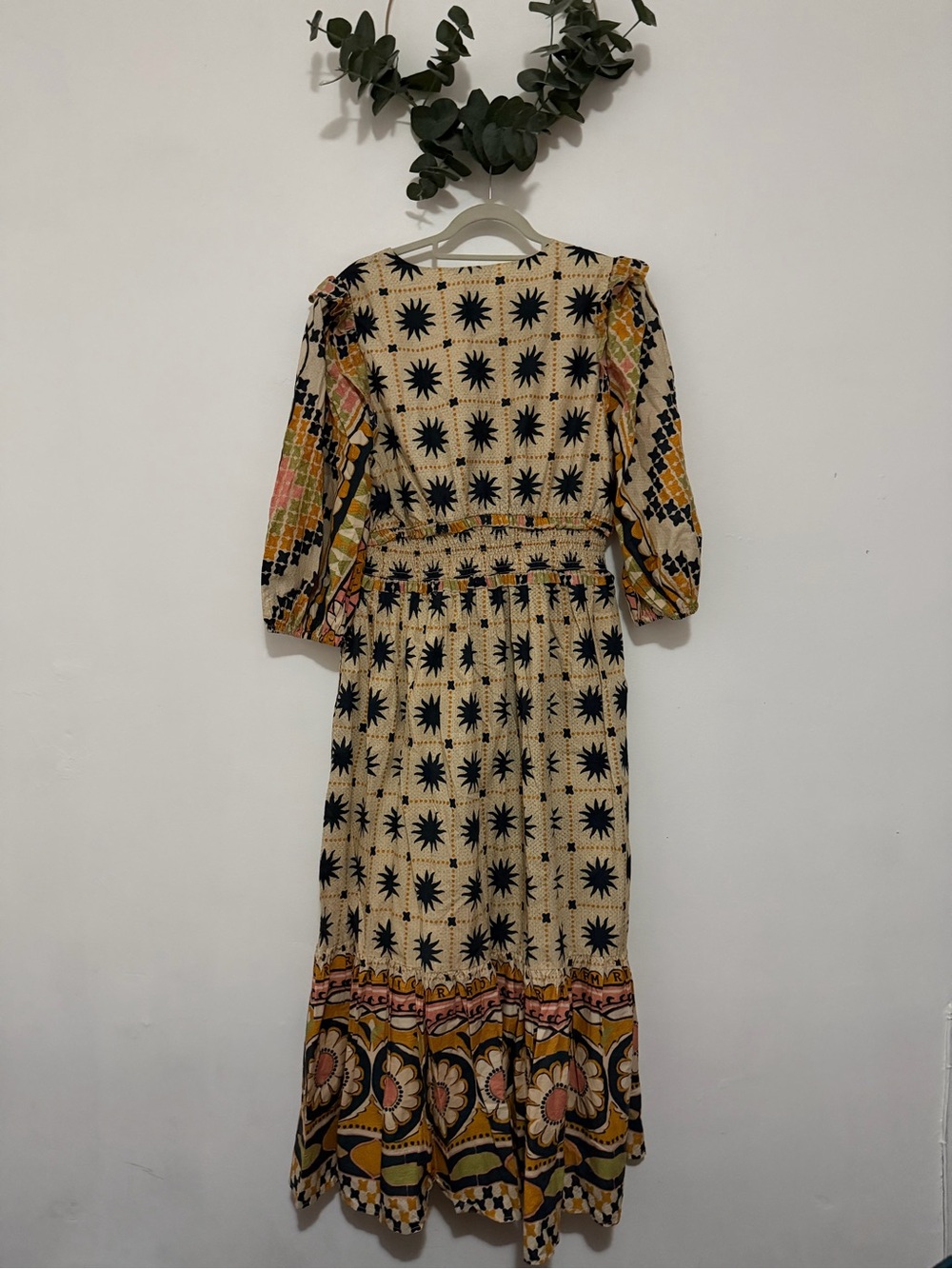FARM Rio NWT Tropical Sunshine V-Neck Dress Cream Maxi Dress - Picture 11 of 14
